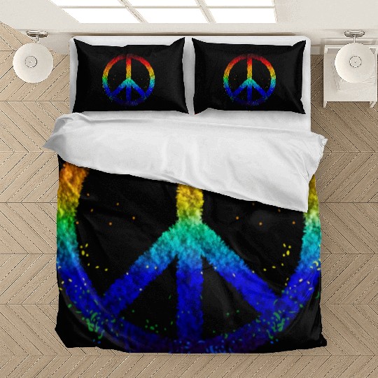 Rainbow Peace Sign LGBT Gay Pride Bedding Sets