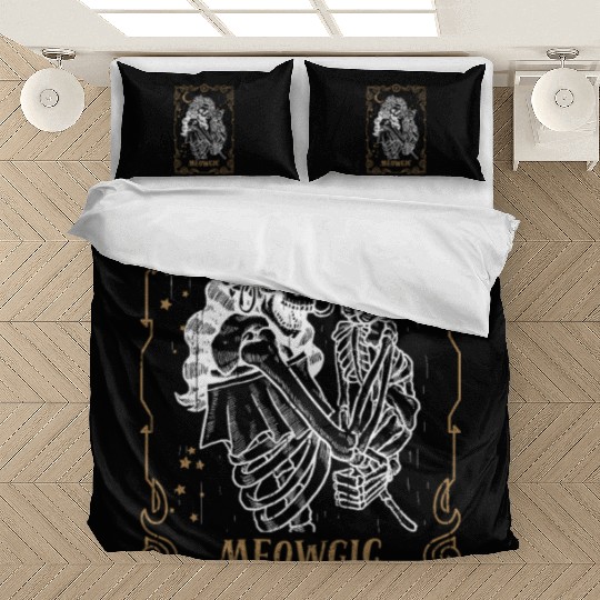 Cat Meow Tarot Card Occult Club Gothic Animal Bedding Sets