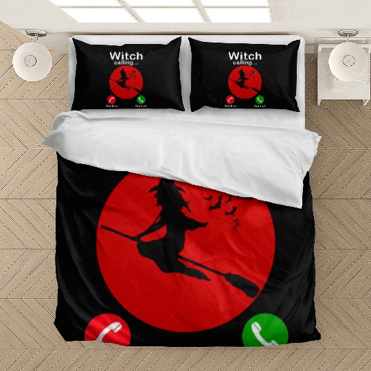Witch is calling Trick or Treat Funny Halloween Bedding Sets