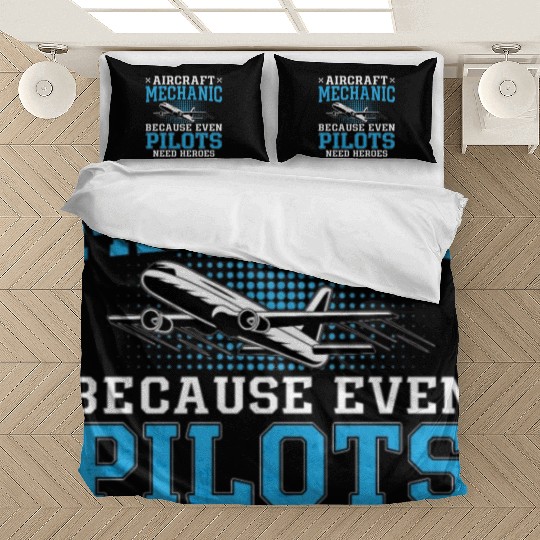 Aircraft Mechanic Pilots Heroes Plane Aviation Bedding Sets