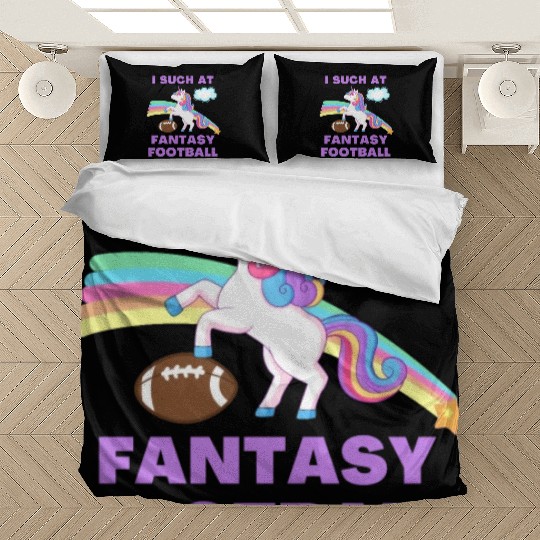 I Suck At Fantasy Football Funny Cute Unicorn Bedding Sets