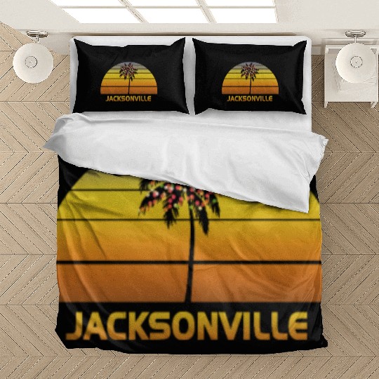 Jacksonville Florida Palm Tree Christmas Lights Bedding Sets