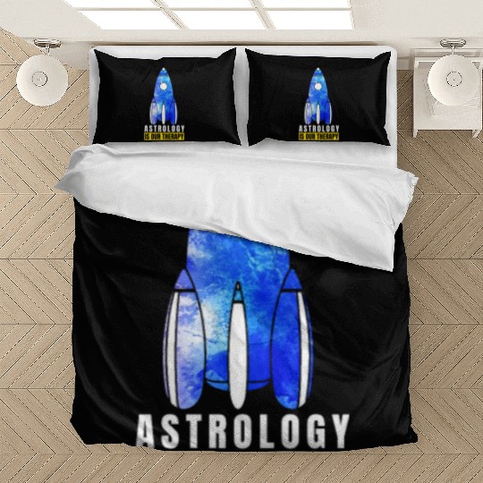 Abstract Delightful Rocket Of Cheerful Astro Quote Bedding Sets