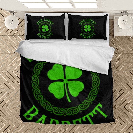 One Lucky Barrett Irish Family 4 Leaf Clover Bedding Sets