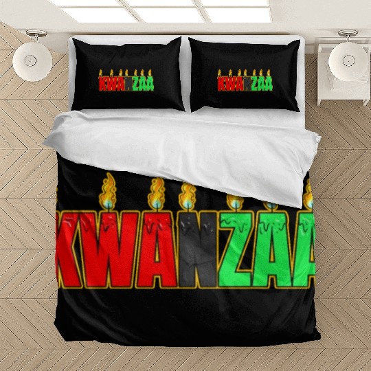 Afro American Candle Kinara Kwanzaa Bedding Sets