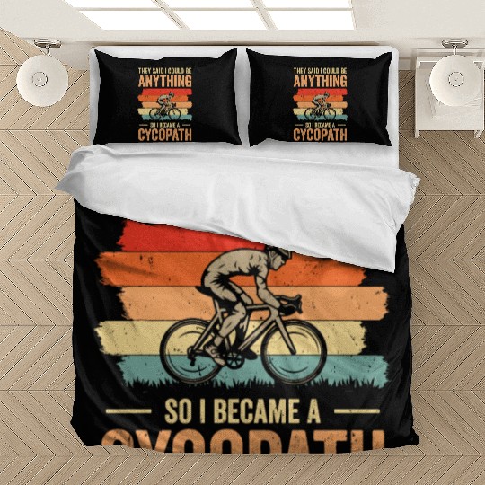 Funny Cycling Riders Cyclist Bicycle Mountain Bedding Sets
