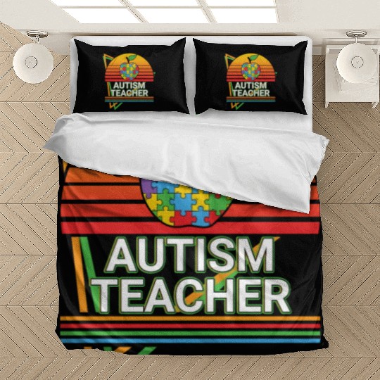 Autism Teacher Retro Bedding Sets