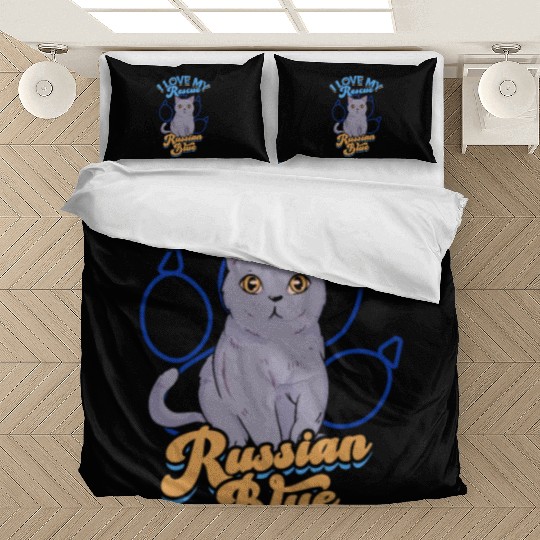 I love my rescue Russian Blue - furry Bedding Sets