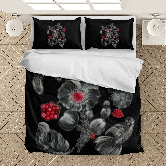 Magic birds and flowers. Petrykivka Painting. Bedding Sets