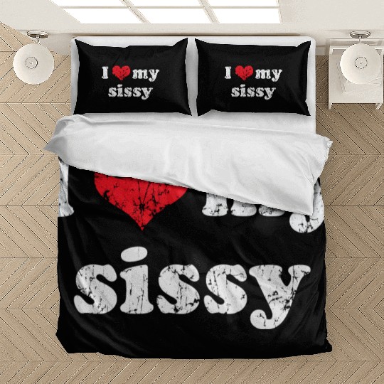 I Love Heart My Sissy Family Brother Sister Bedding Sets