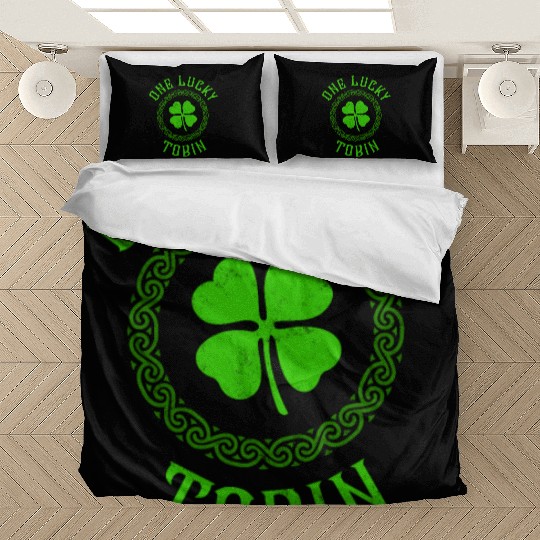 One Lucky Tobin Irish Family Four Leaf Clover Bedding Sets