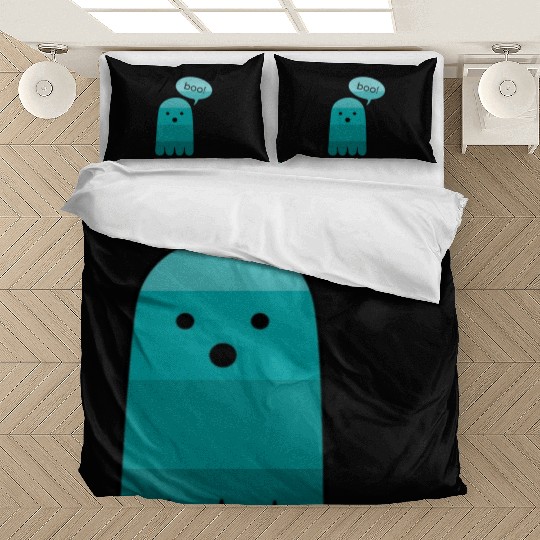 Persian Green Boo Ghost Halloween Bedding Sets