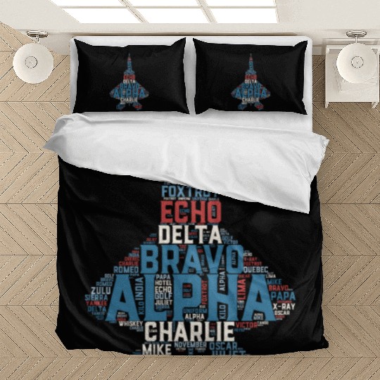 Full Phonetic Alphabet Fighter Jet Pilot Bedding Sets