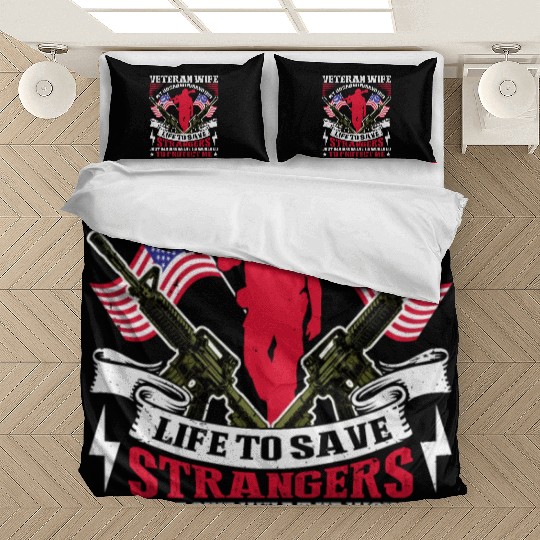 US Veteran's Wife Veterans Day Patriotic American Bedding Sets