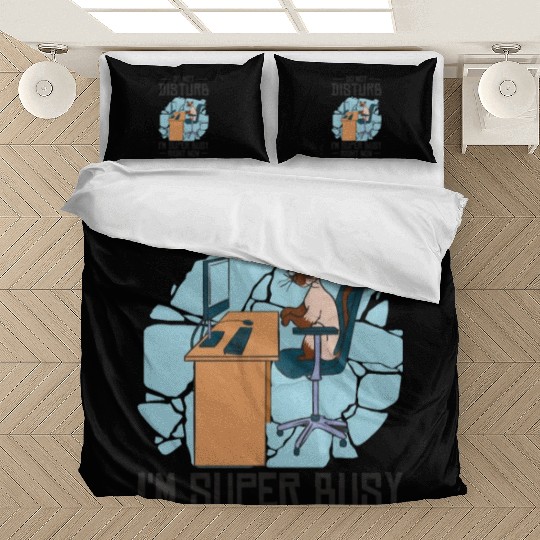 Working Busy Cat Employee Cat Owner Worker Bedding Sets