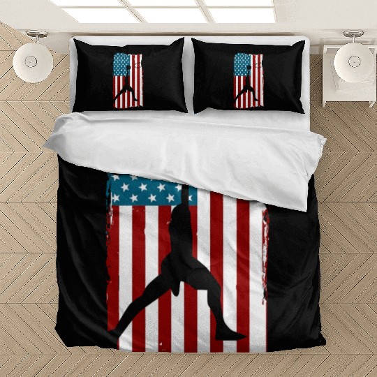 US American Flag Basketball Patriotic Athlete Prin Bedding Sets