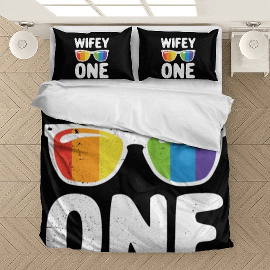 Wife One Funny Lgbt Lesbian Couple LGBT Pride Gay Bedding Sets