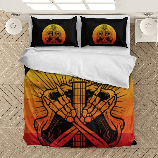 Halloween Vintage Retro Guitar Skeleton Bedding Sets