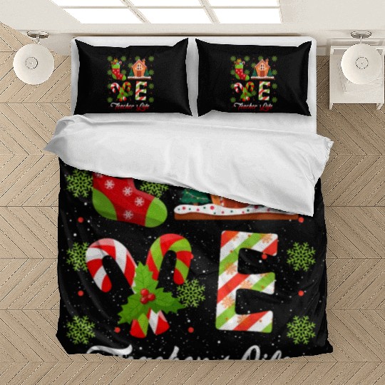 Love Christmas Teacher Life Bedding Sets