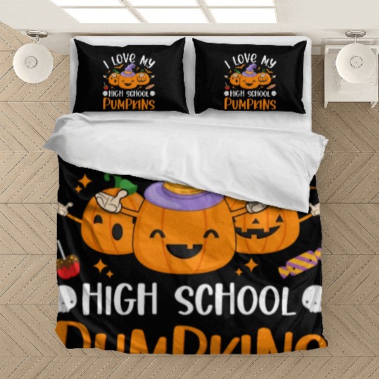 I Love My High School Pumpkins Halloween Teachers Bedding Sets