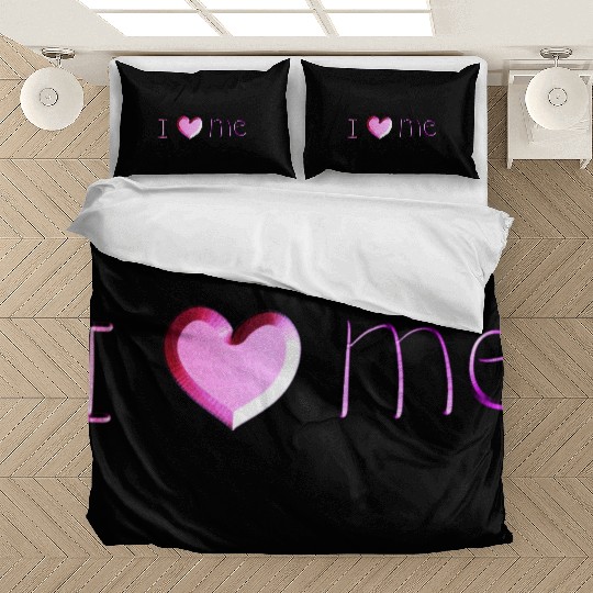i love me lettering pink Bedding Sets