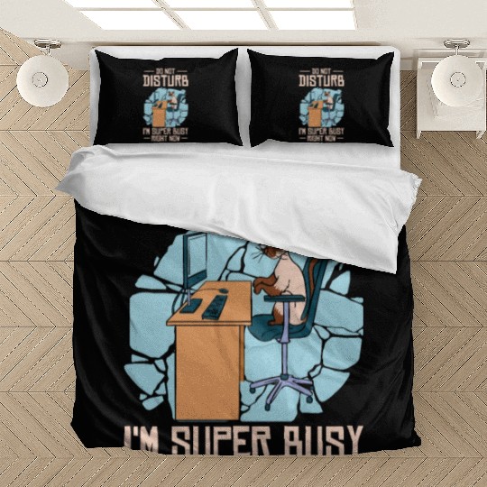 Working Busy Cat Employee Cat Owner Worker Bedding Sets