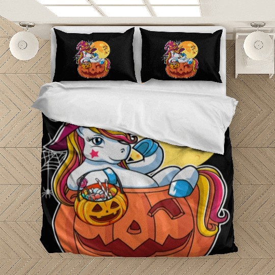 Halloween Unicorn Pony Trick Or Treat Halloween Bedding Sets