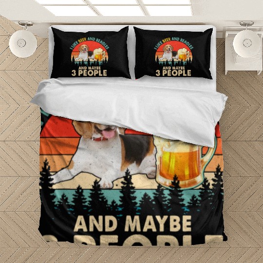 Halloween Vintage Retro I Like Beer And Beagles Bedding Sets