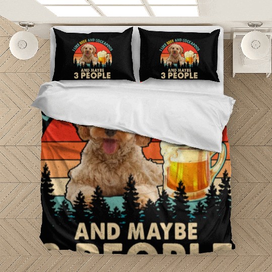 Halloween Vintage Retro I Like Beer And Cockapoos Bedding Sets