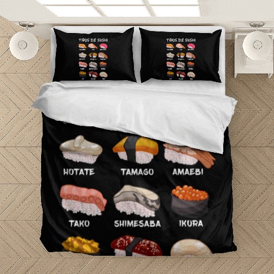 Types Of Sushi Food Japan Food Manga Anime Bedding Sets