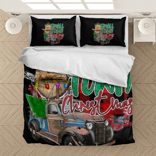 Country Farmer Life Small Town Christmas Red Bedding Sets