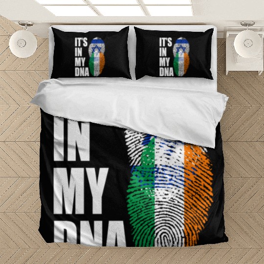 Israel And Irish Mix Heritage DNA Flag Bedding Sets