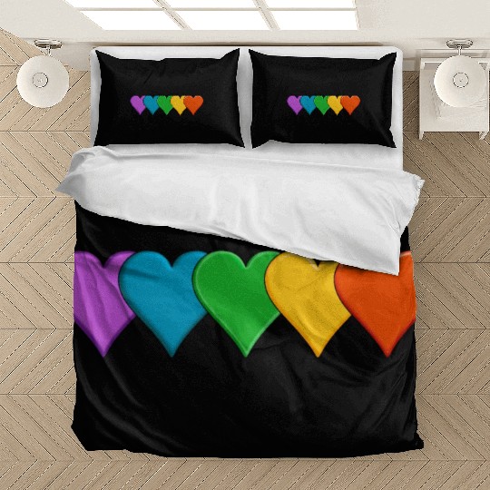 Rainbow pride hearts Bedding Sets