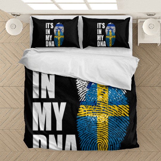 Israel And Swedish Mix Heritage DNA Flag Bedding Sets
