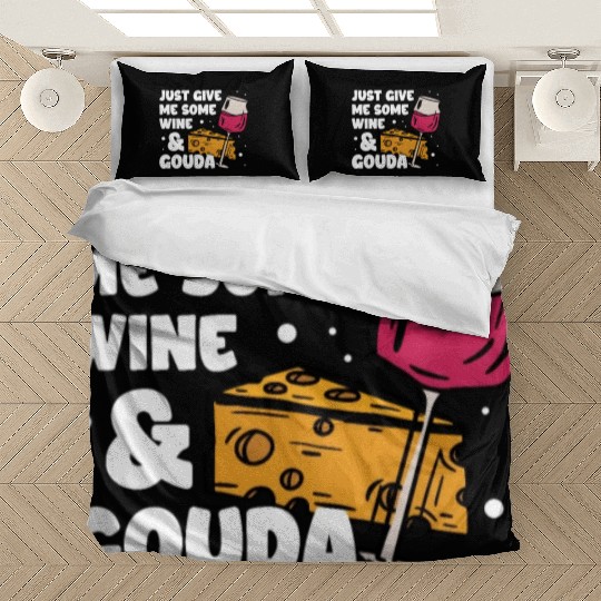 Gouda Cheese Slices charcuterie cheese board Bedding Sets