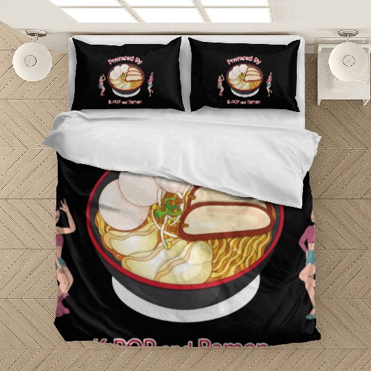 powered by k pop and ramen Bedding Sets
