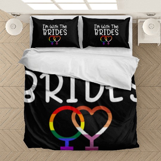 I'm With The Brides - Lesbian Wedding Gay Marriage Bedding Sets