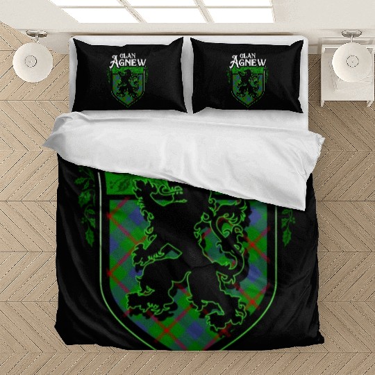 Clan Agnew Scottish Tartan Rampant Lion Celtic Bedding Sets