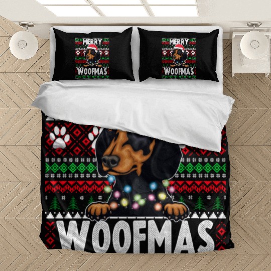 Cute Dog Pajama - Dachshund Dog Lover Christmas Bedding Sets