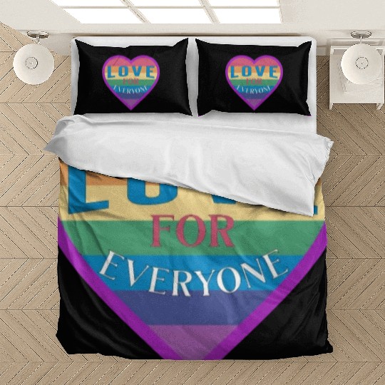 Heart rainbow unisex love for everyone Bedding Sets