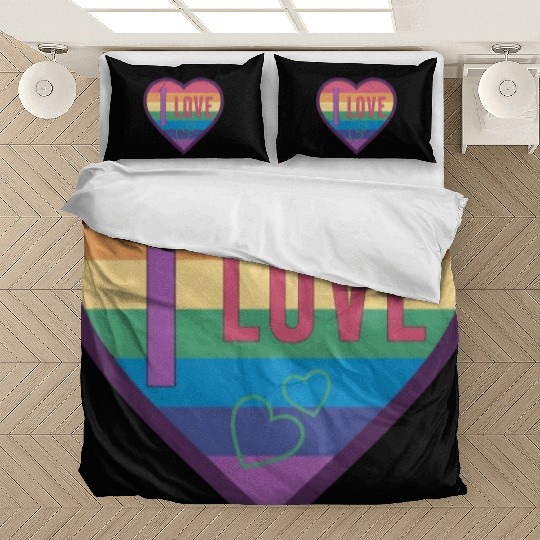 colorful heart rainbow unisex love for everyone Bedding Sets