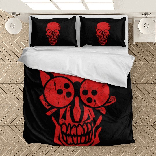 Bowling Skull Graphic Bowling Game Lover Bowler Bedding Sets