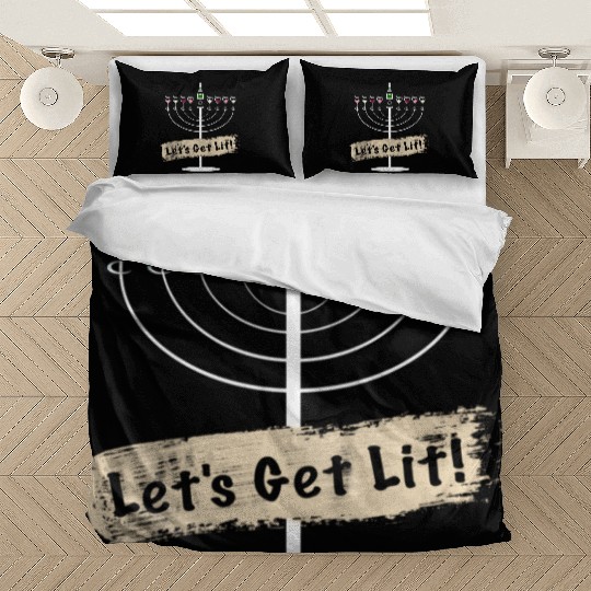 Let's Get Lit Wine Lovers Hanukkah Bedding Sets