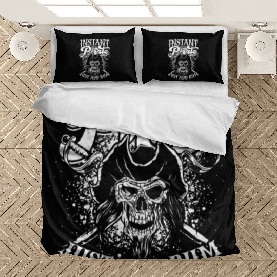 Instant pirate just add rum - skull captain Bedding Sets