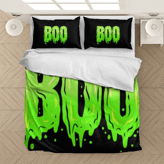 Scary Slime Green Boo Costume For Halloween Bedding Sets