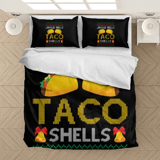 Tacos - Jingle Bells Taco Shells - Saying Ugly Chr Bedding Sets