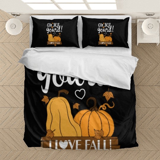 Fall Leaves Pumpkin Lovers Oh My Gourd I Love Fall Bedding Sets