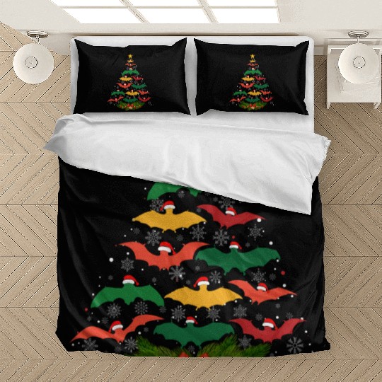 Family Matching Christmas Pajama Bat Xmas Tree Bedding Sets