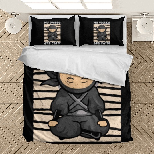 Serenity Ninja Fan Calm Yoga Lover Peaceful Bedding Sets