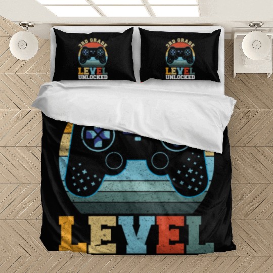 3rd Grade Level Unlocked Vintage T-shit Bedding Sets